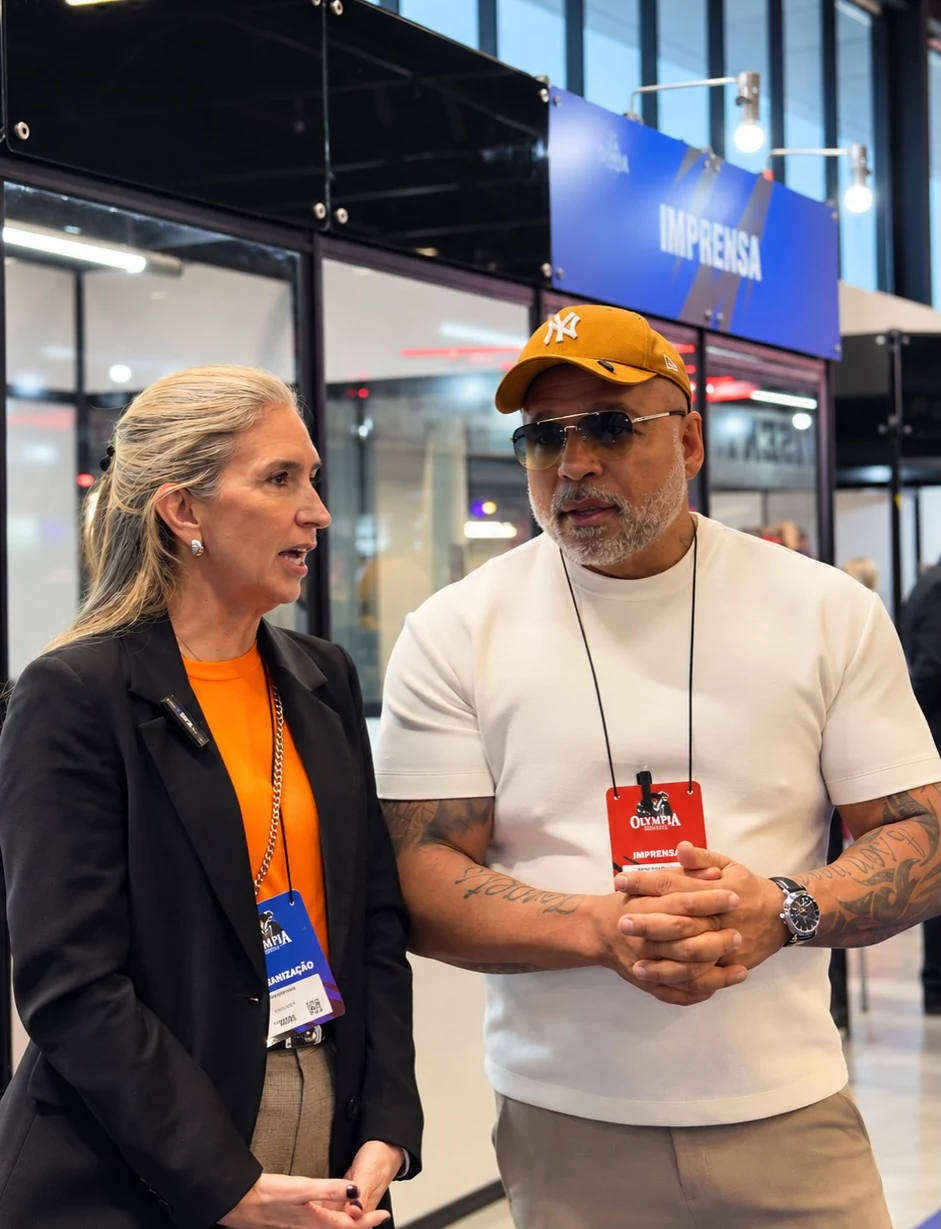 Jaime Marcelo em uma entrevista no Mr. Olympia Brasil